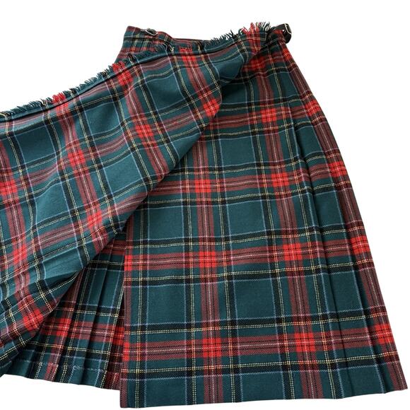Vtg Laird Portch of Scotland Red Tartan Plaid Wrap Skirt Wool Waist 28 *read* - Picture 5 of 13